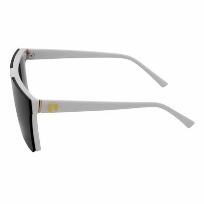 ELECTRIC - Large Rimless Rectangle Shield Sunglasses Gloss White Dark Smoke