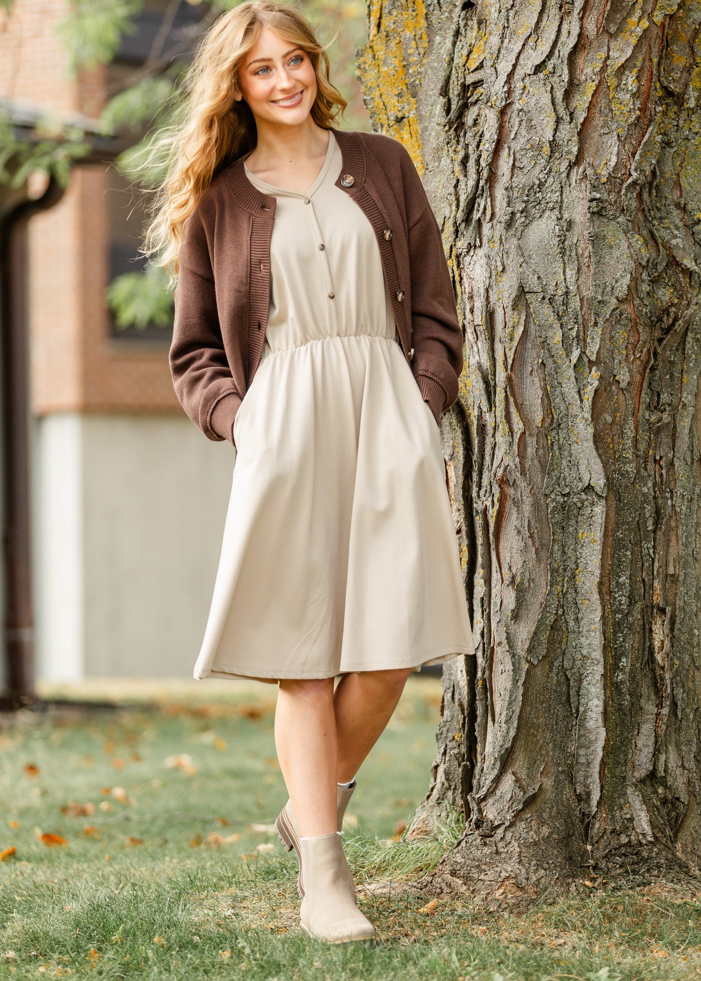 Ella Cinched Waist Midi Dress - FINAL SALE
