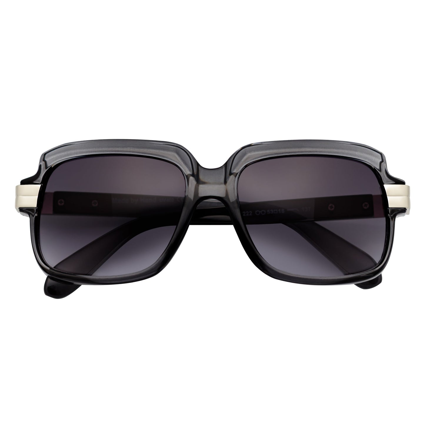 EMCEE - Retro Classic Square Sunglasses Clear Gray Lavender Fade
