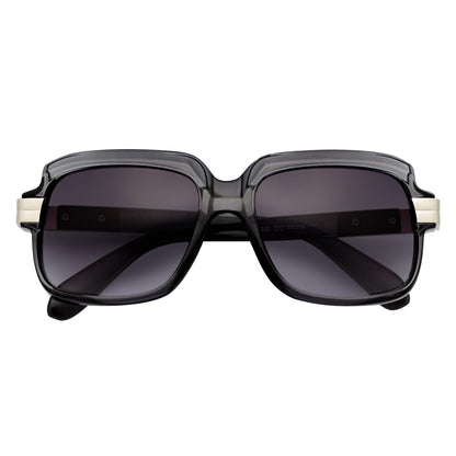 EMCEE - Retro Classic Square Sunglasses Clear Gray Lavender Fade
