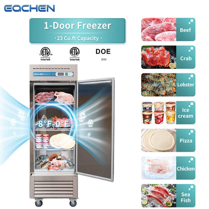 Commercial Reach in Freezer, 23 Cu.ft Stainless Steel Reach in Commercial Upright Freezer