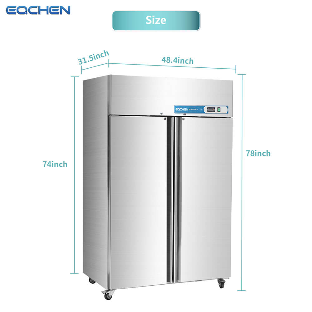 Commercial Reach in Freezer, 2 door 36 Cu.ft Stainless Steel Commercial Reach in Solid door Upright Fan Cooling Freezer