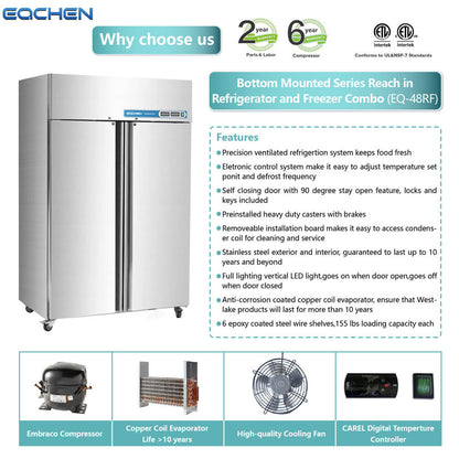 2 Door Commercial Refrigerator and Freezer