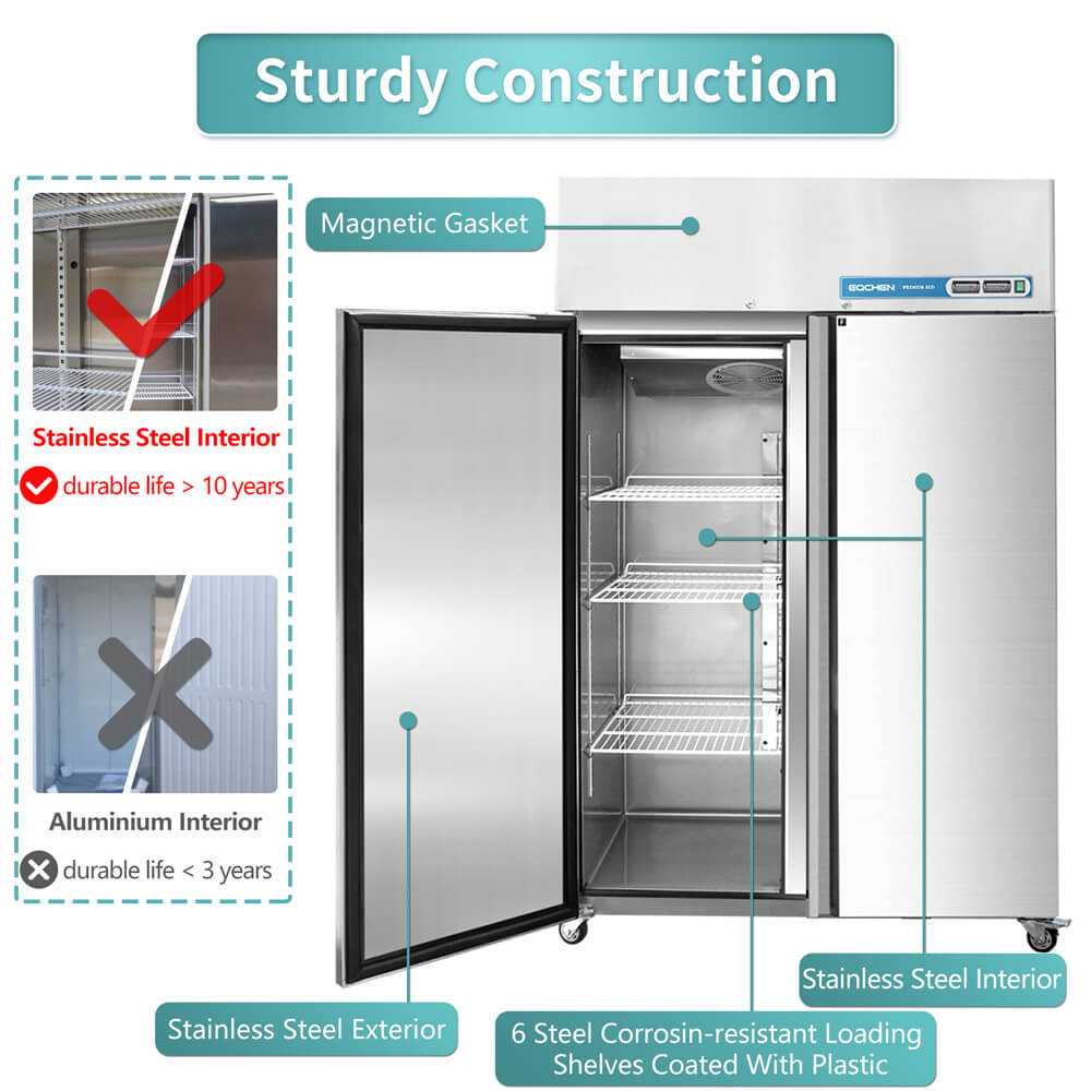 48 Inch 2 Door Commercial Grade Refrigerator And Freezer