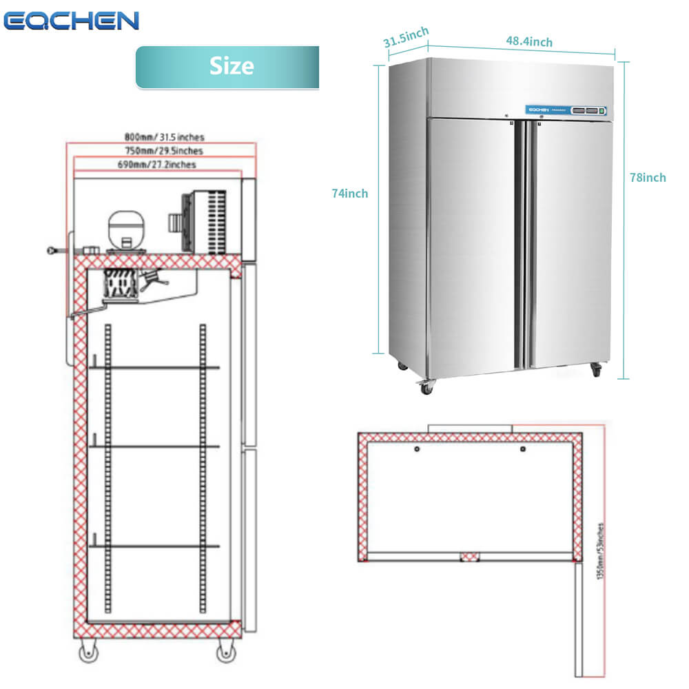 48 Inch 2 Door Garage Fridge Freezer Combo