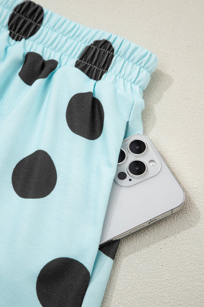 Polka Dot Short Sleeve Top & Mini Skort Set