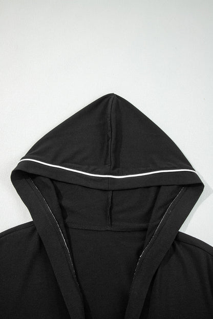 Contrast Trim Hooded Cardigan and Pants Set