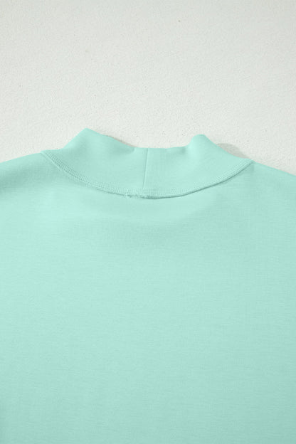 Solid Exposed Seam Mock Neck Tee & Shorts Set