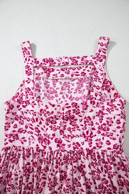 Floral Cutout Back Empire Waist Maxi Dress
