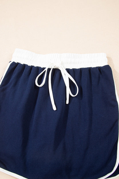 Varsity Stripe Pullover and Mini Skirt Set