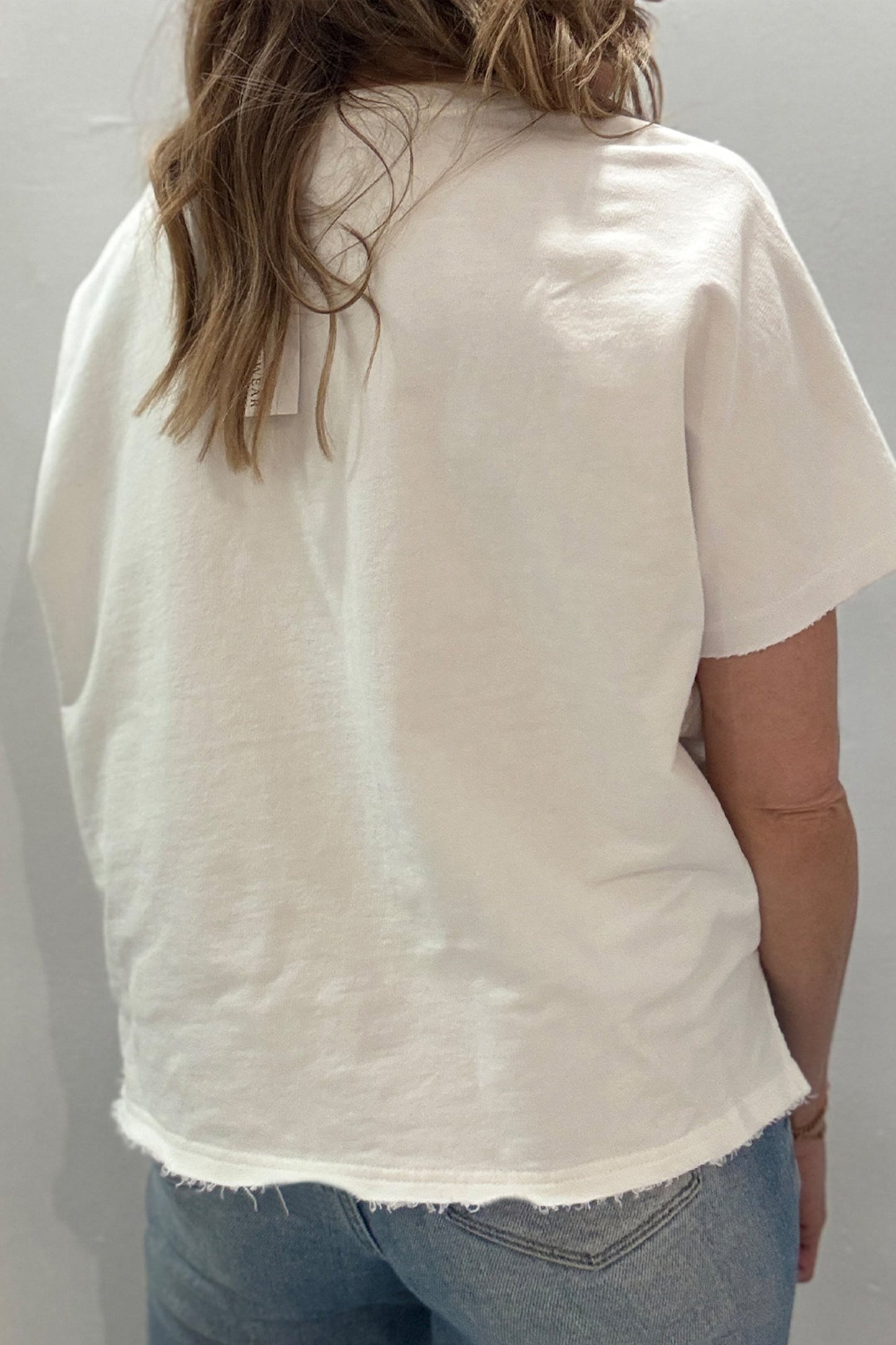 USA Star Patchwork Mineral Wash Notched Neck Tee