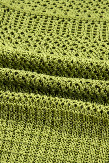 Crochet Knit Oversize Open Front Cardigan