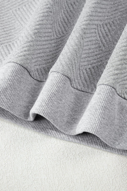 Textured Half-Zip Long Sleeve Sweatshirt