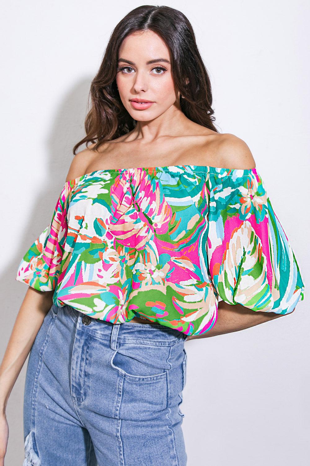 BRING GOOD ENERGY WOVEN TOP