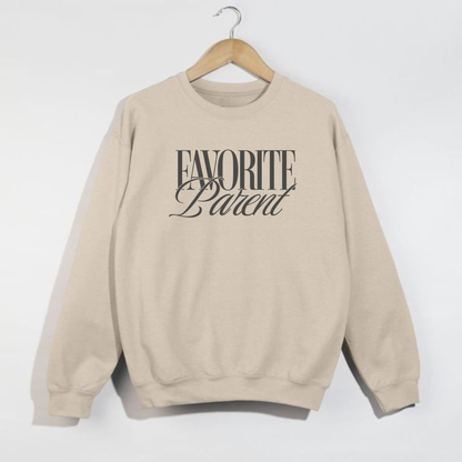 Favorite Parent Crewneck Sweatshirt – Funny Minimalist Graphic Pullover