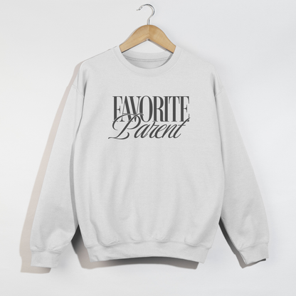 Favorite Parent Crewneck Sweatshirt – Funny Minimalist Graphic Pullover