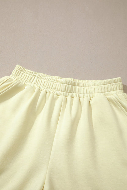 Solid Exposed Seam Mock Neck Tee & Shorts Set