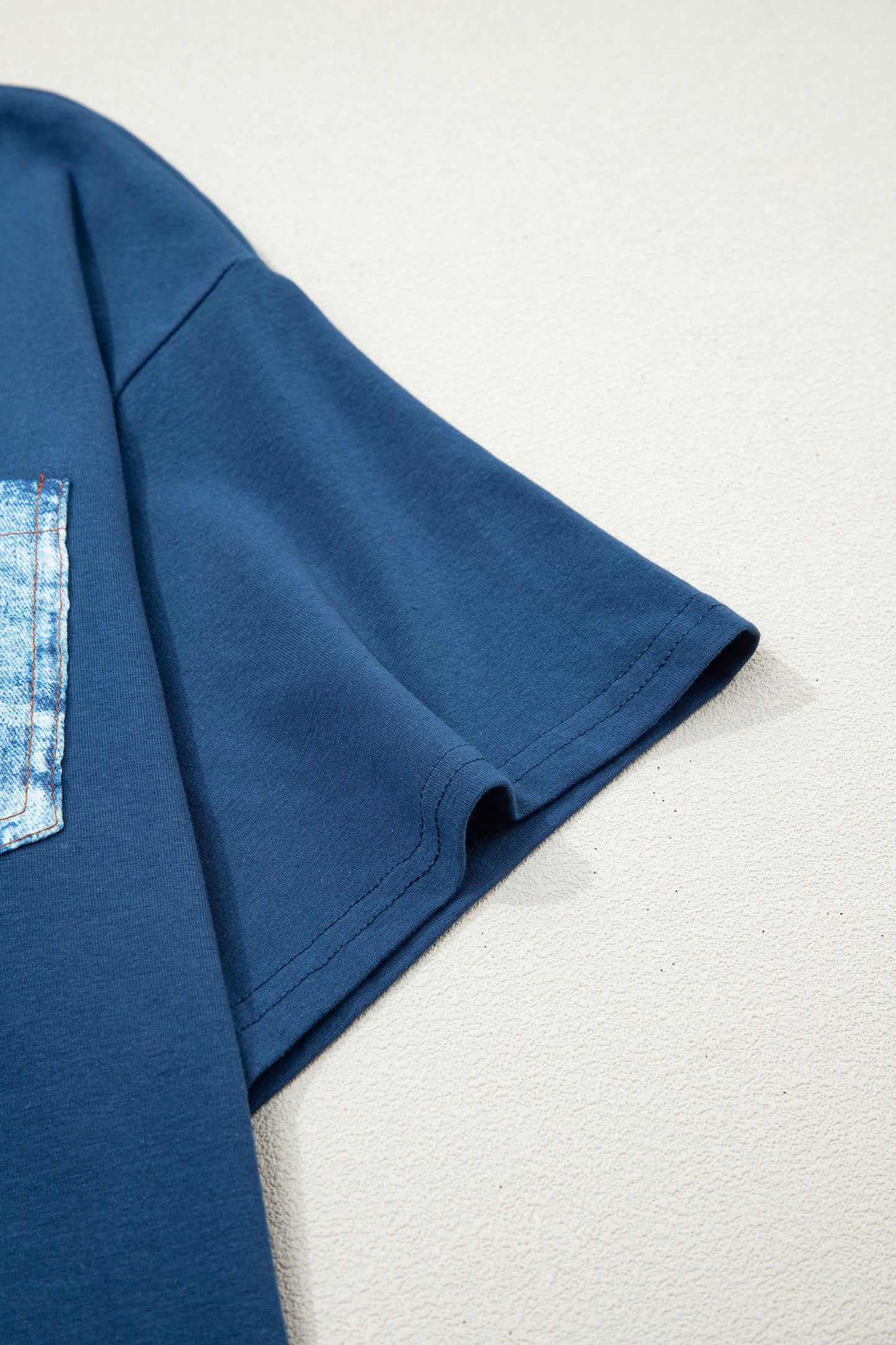 Colorblock Chest Pocket Patch Short Sleeve Top