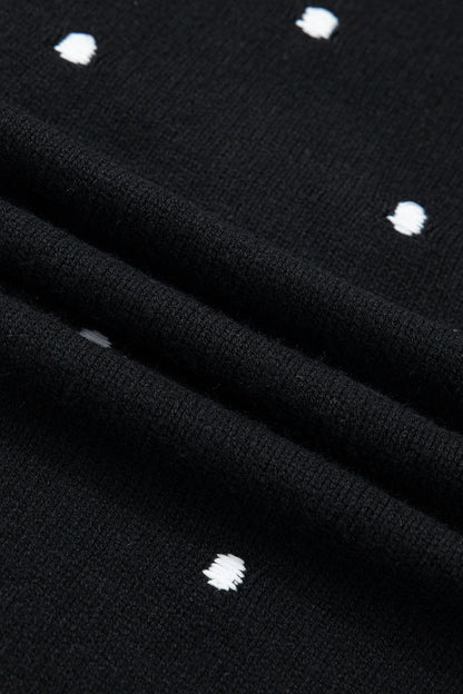 Polka Dot Bubble Short Sleeve Sweater