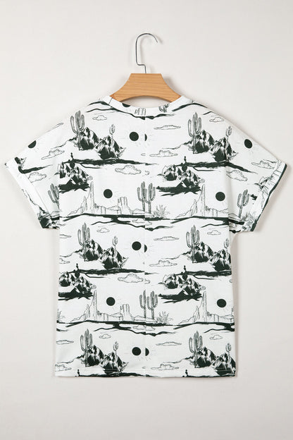 Western Desert Short Sleeve Knit Top