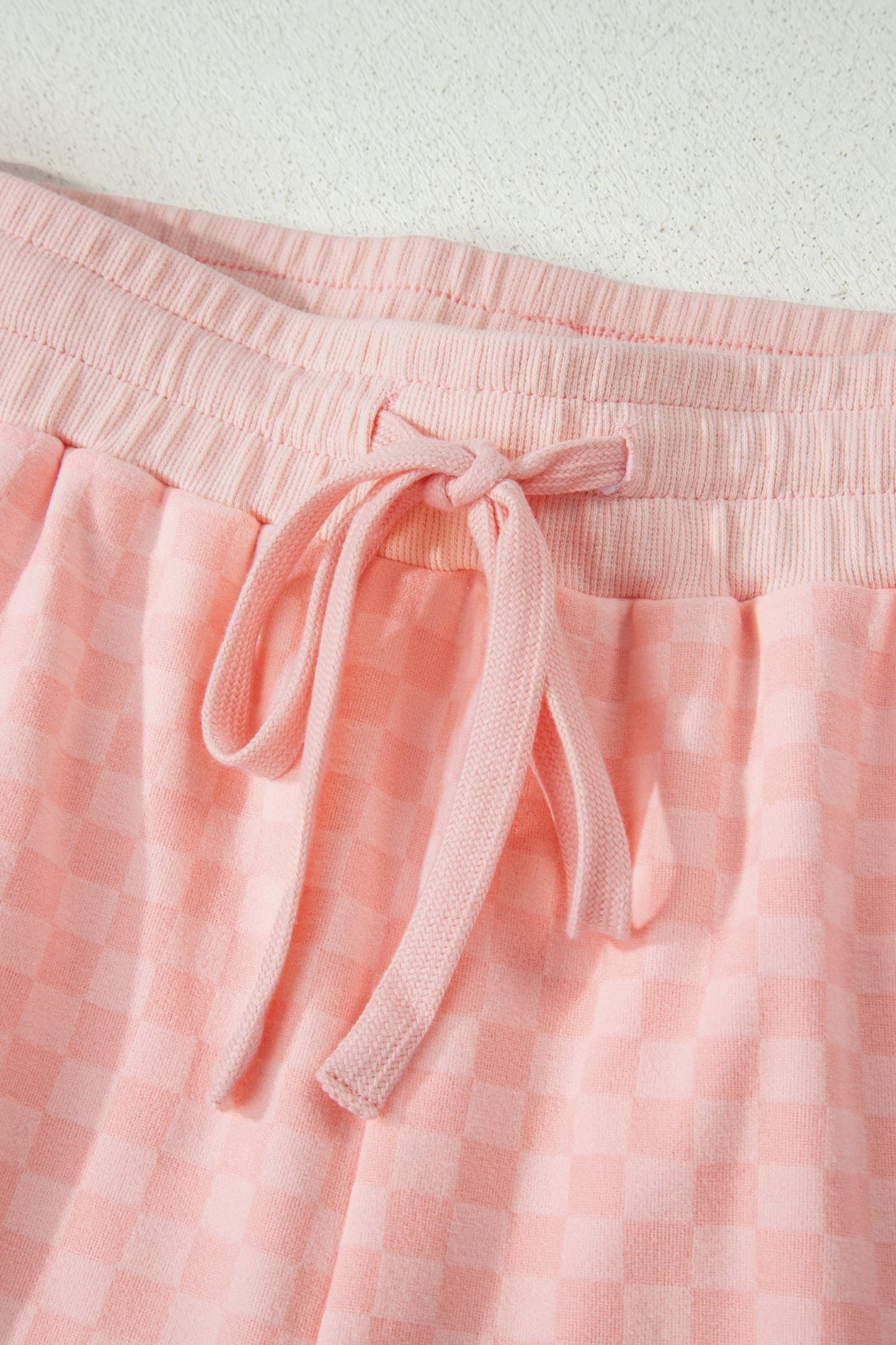 Checker Long Sleeve Pullover and Shorts Set