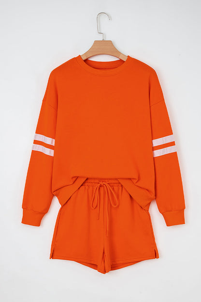 Varsity Stripe Sweatshirt and Short Set