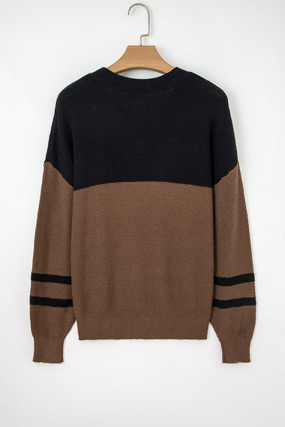 Colorblock Stripe Long Sleeve Sweater