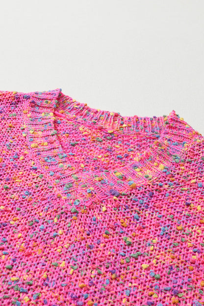 Dotted Confetti Knit V-Neck Sweater