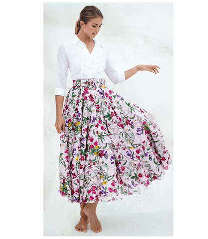 Aster Skirt Light Nude Midi Skirt