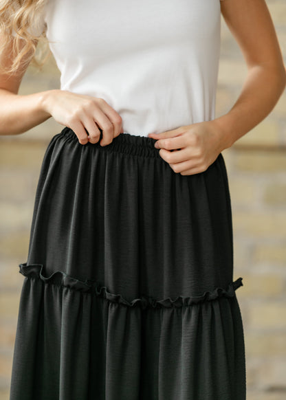 Giana Ruffle Tiered Midi Skirt - FINAL SALE