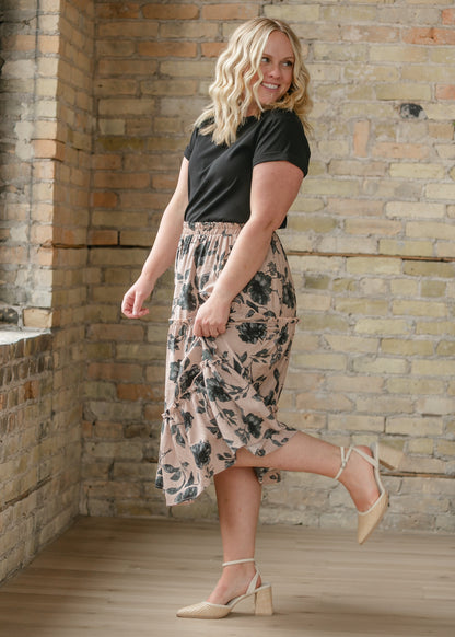 Giana Ruffle Tiered Midi Skirt - FINAL SALE