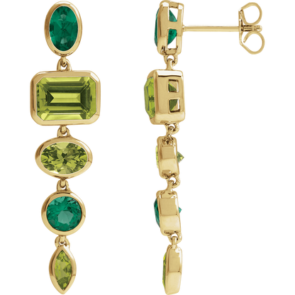 GC Verde Lumière Dangle Earrings | 14K Gold Natural Peridot