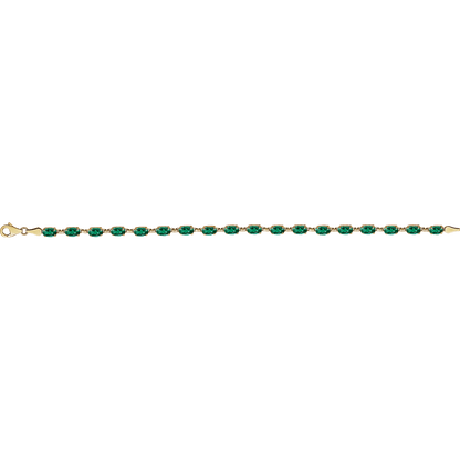 Élira Line 14K Yellow Gold Lab Grown Emerald Bracelet