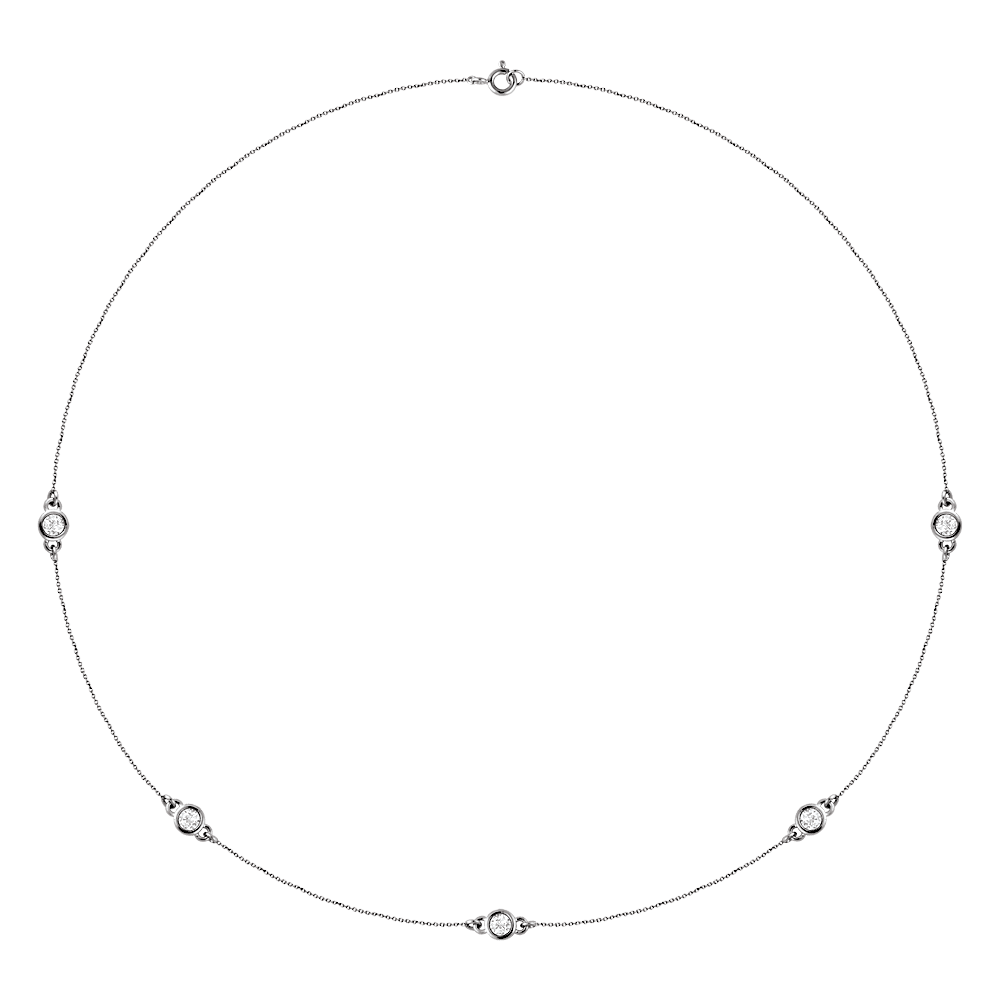 Lumière 14K Gold Diamond Station Necklace