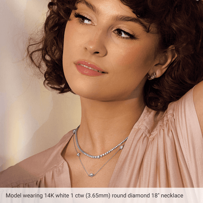 Lumière 14K Gold Diamond Station Necklace
