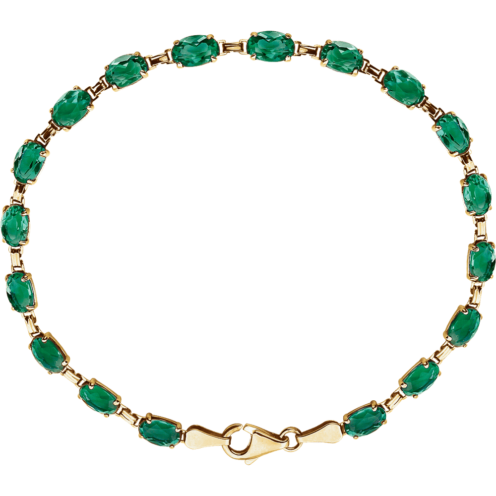 Élira Line 14K Yellow Gold Lab Grown Emerald Bracelet