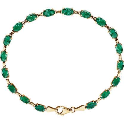 Élira Line 14K Yellow Gold Lab Grown Emerald Bracelet