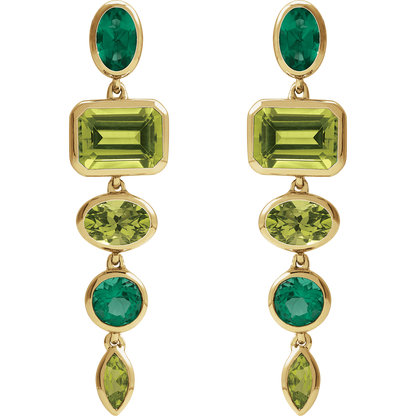 GC Verde Lumière Dangle Earrings | 14K Gold Natural Peridot