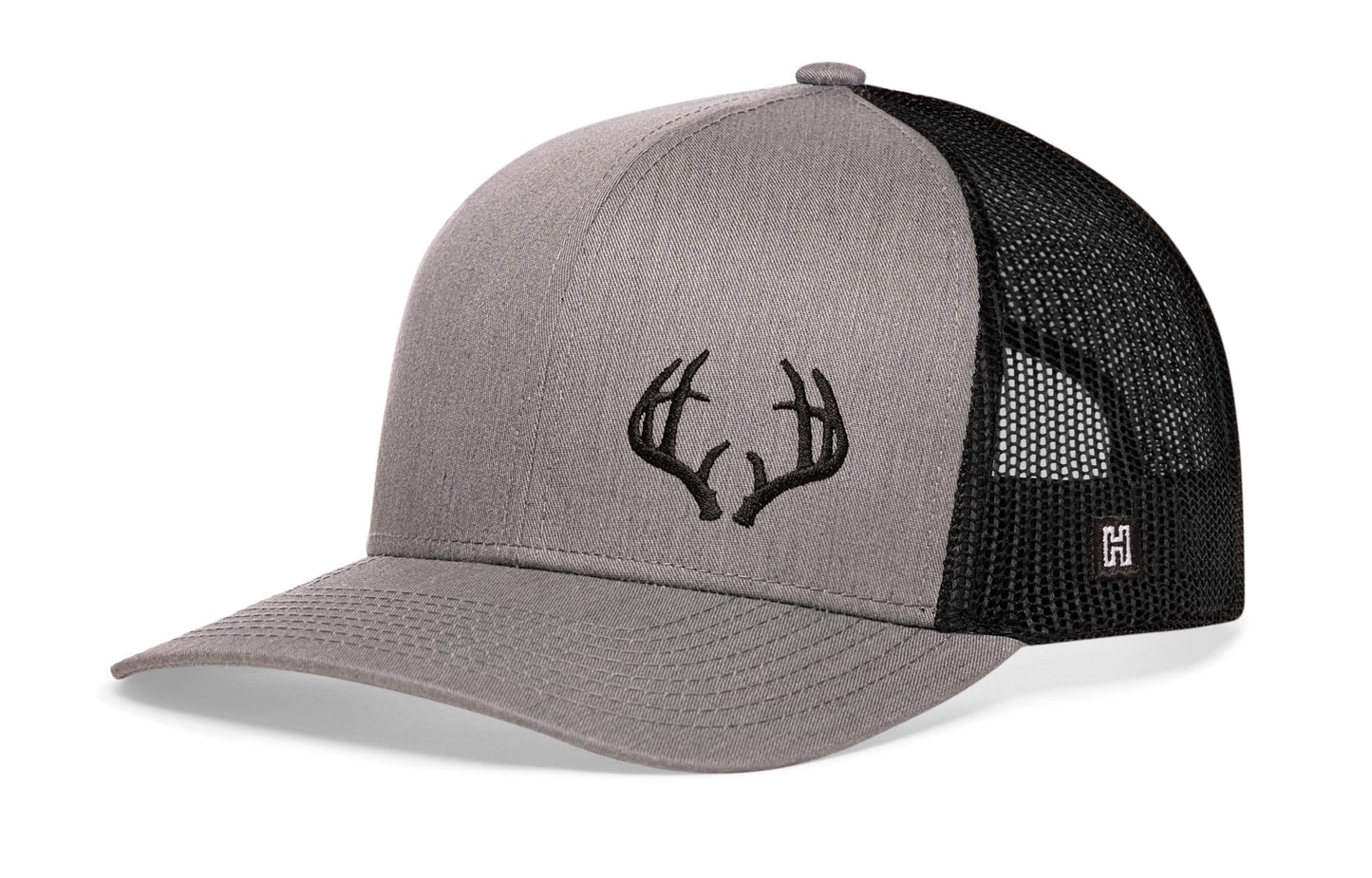 Buck Antler Trucker Hat  |  Gray-Black Buck Antler Snapback