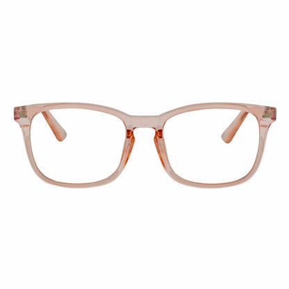HARPER - Classic Horn Rimmed Blue Light Glasses Clear Peach Clear Lens