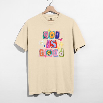 God Is Good Colorful Graphic Tee | Faith-Inspired Christian T-Shirt