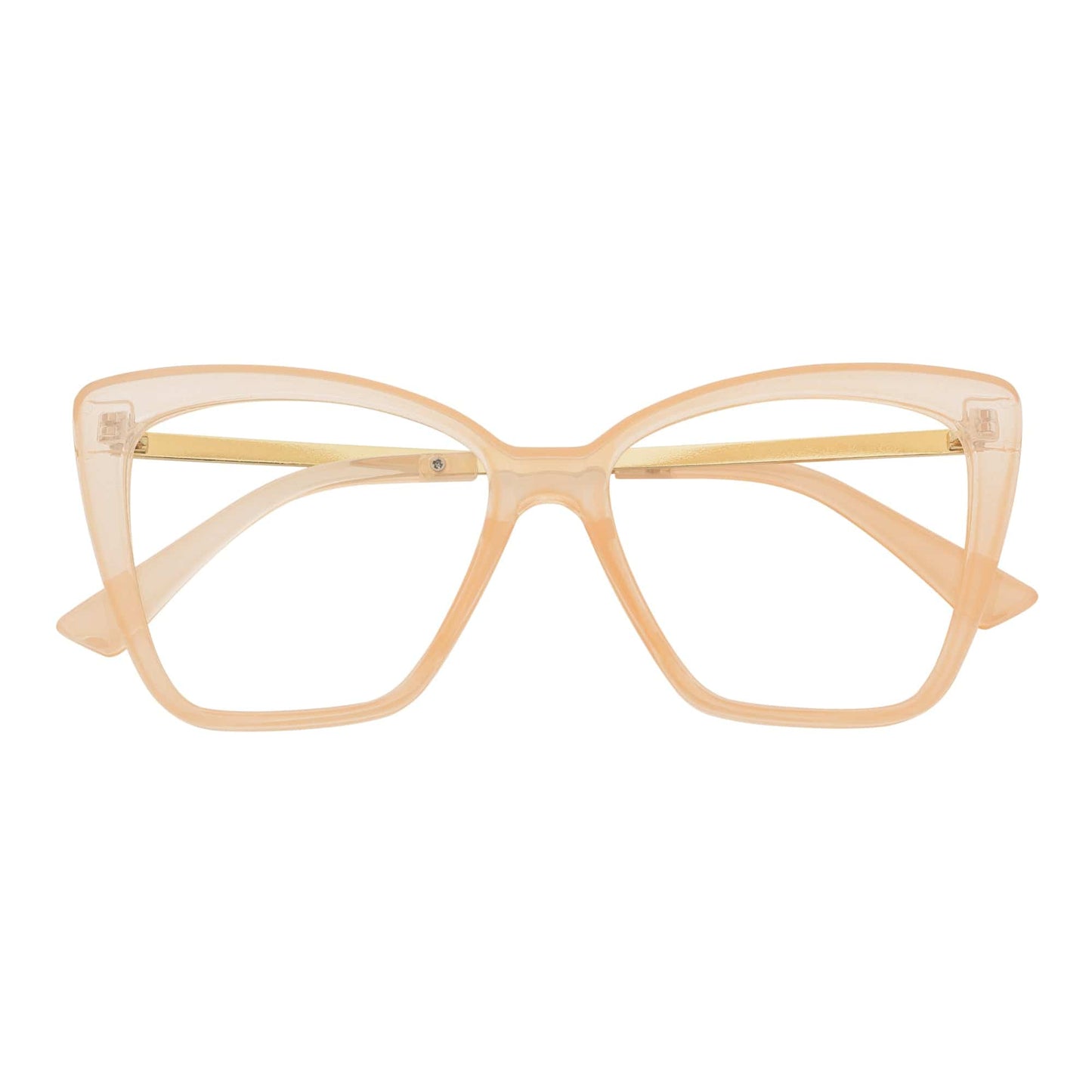 KATE - Oversize Womens Cat Eye Blue Light Glasses Clear Peach Clear Lens