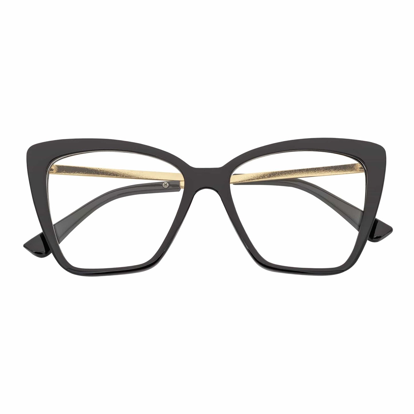 KATE - Oversize Womens Cat Eye Blue Light Glasses Gloss Black Clear Lens