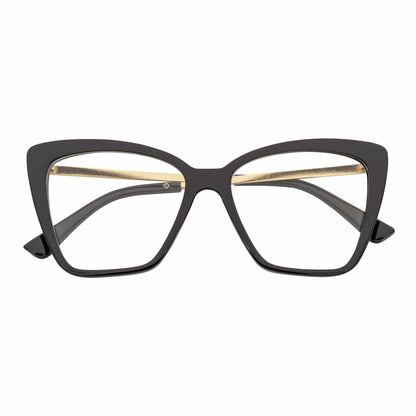 KATE - Oversize Womens Cat Eye Blue Light Glasses Gloss Black Clear Lens