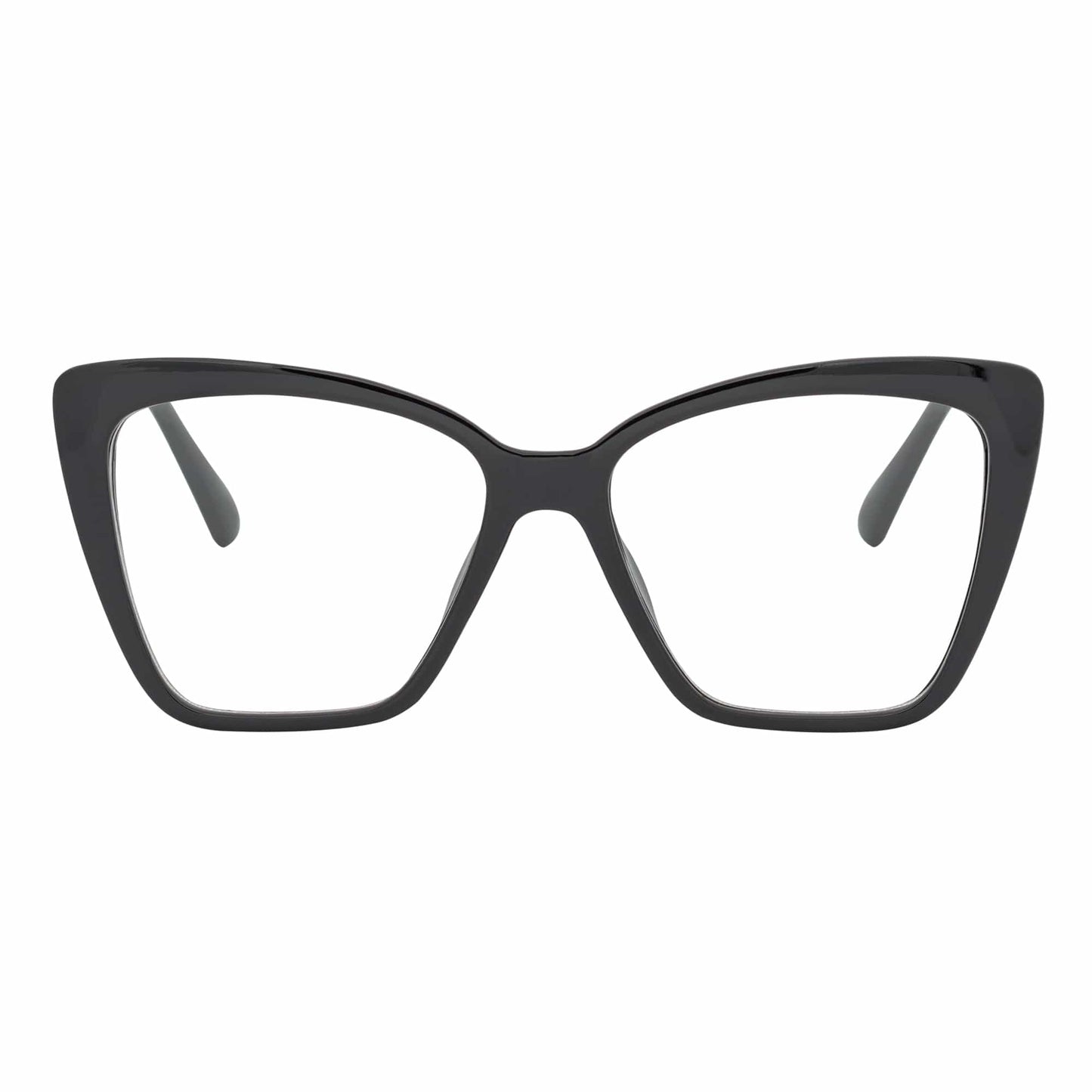 KATE - Oversize Womens Cat Eye Blue Light Glasses Gloss Black Clear Lens