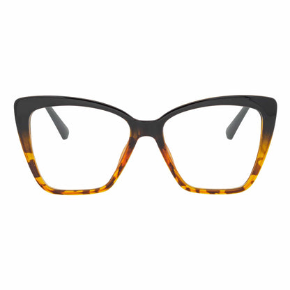 KATE - Oversize Womens Cat Eye Blue Light Glasses Tortoise Fade Clear Lens