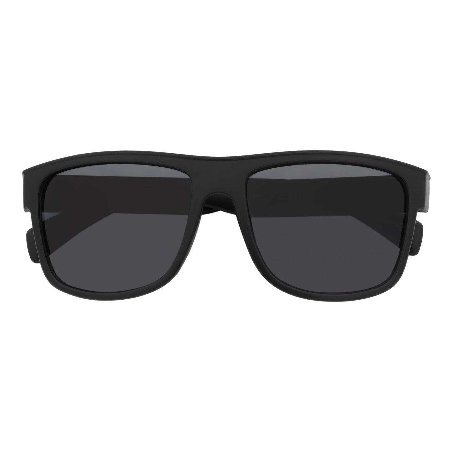 KENT - Modern Flat Top Horn Rimmed Sunglasses Matte Black Dark Smoke Tint