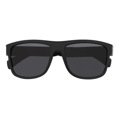 KENT - Modern Flat Top Horn Rimmed Sunglasses Matte Black Dark Smoke Tint