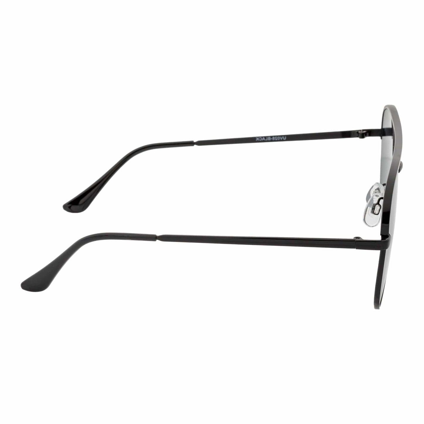 KEY - Oversize Large Flat Lens Metal Aviator Sunglasses Black Lavender Lens