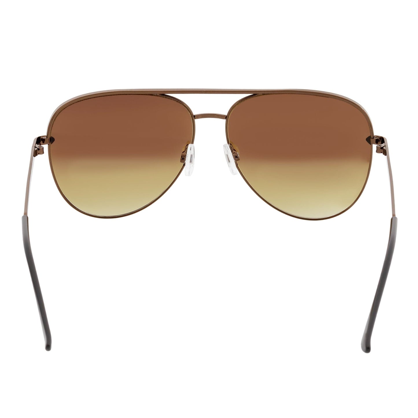 KEY - Oversize Large Flat Lens Metal Aviator Sunglasses Copper Amber Lens